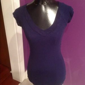 Navy Blue Wet Seal Shirt Juniors L Short Sleeve